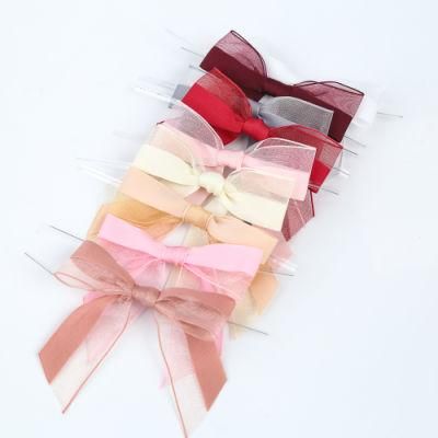 Wholesale Printing Christmas Ribbon Bow for Christmas Tree Decoration, Door Decorative Ribbon Bow