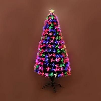 Wholesale Fiber Optic Xmas Ornaments PVC Green Artificial Christmas Tree with LED Light Party