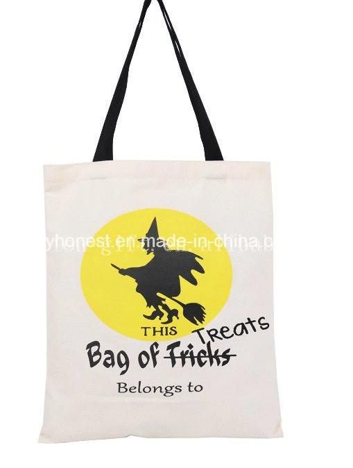 Wholesale Natural Cotton Halloween Tote Shopping Bag