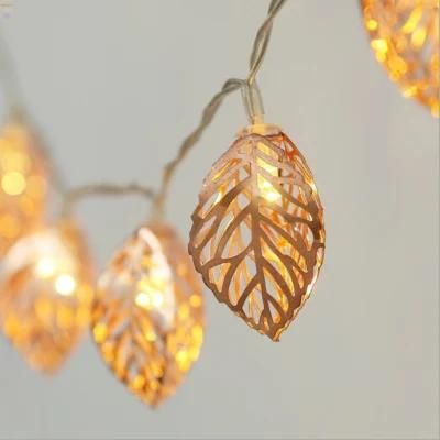 LED Lamp String Golden Metal String Leaf String