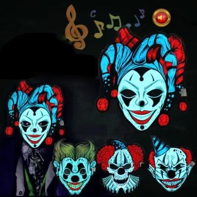 LED Party Light up Mask with Sound Active for Halloween Festival Rave