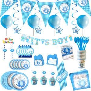 Newborn Baptism Birthday Party Decorations Boy Baby Shower Party Supplies