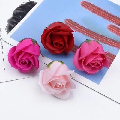 Decor Artificial Flower 3 Layers 5cm Fragrant Soap Rose Head