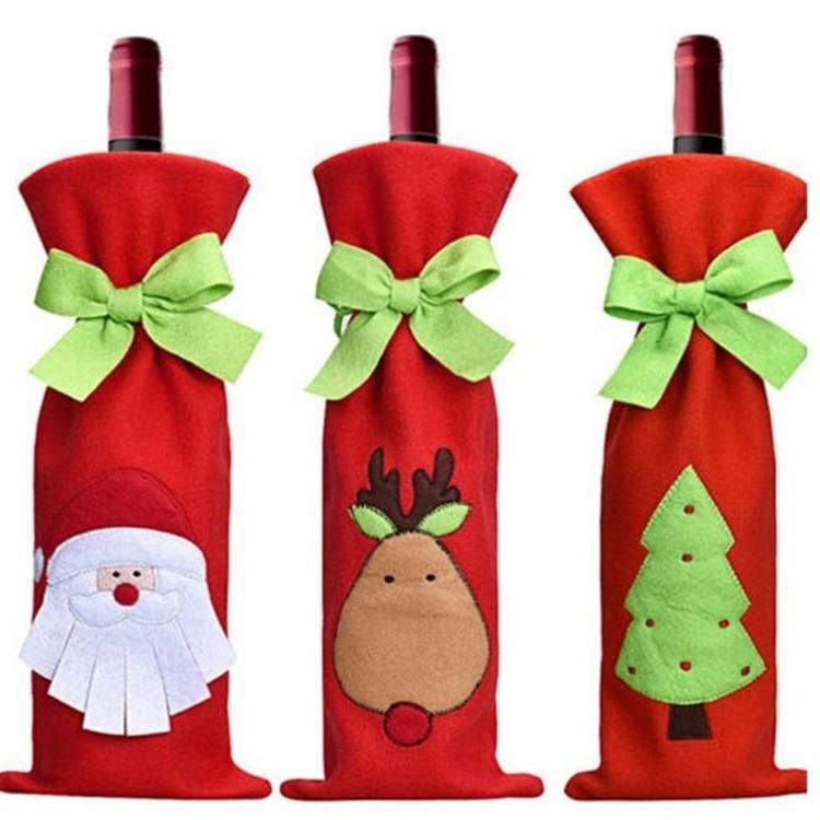 Christmas Wine Bottle Cover Decorations for Home Table Decor Xmas