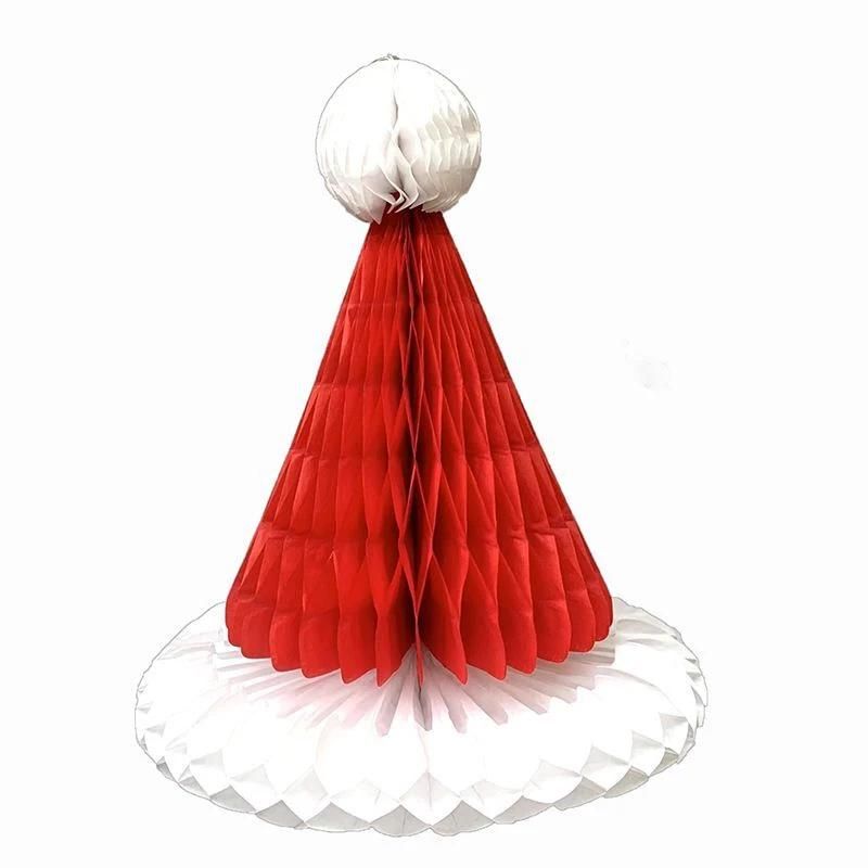 Wholesale Christmas Decoration Pendant Honeycomb Ball Pull Flower Ball Hang Flag Christmas Hat Christmas Book Bell Snowman Holiday Decoration Series