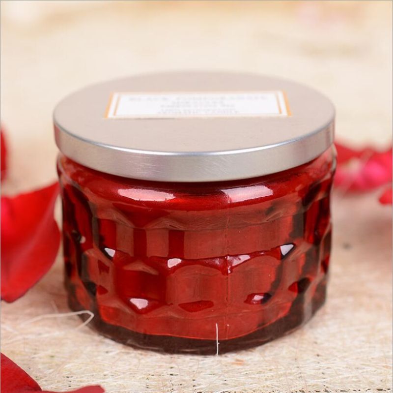 Glass Candle Jar Printed Empty Glass Candle Jar Metal Lid Glass Candle Jar for Candle Making