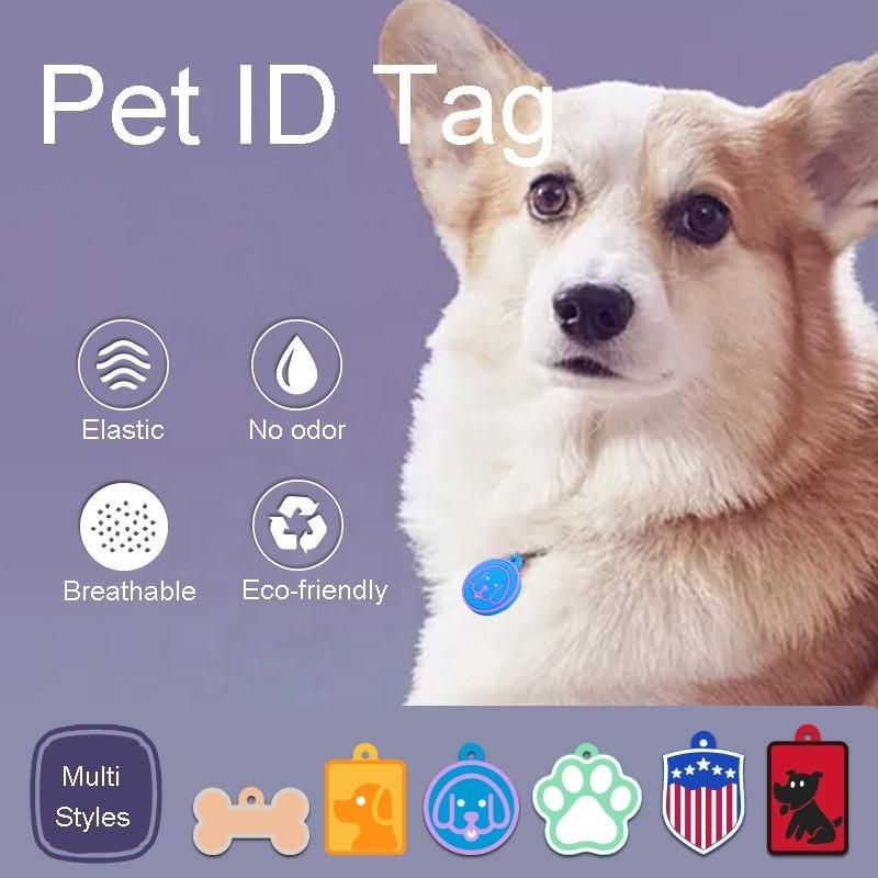 Wholesale Double-Sided Custom Printed Silicone Pet Dog Cat ID Tag