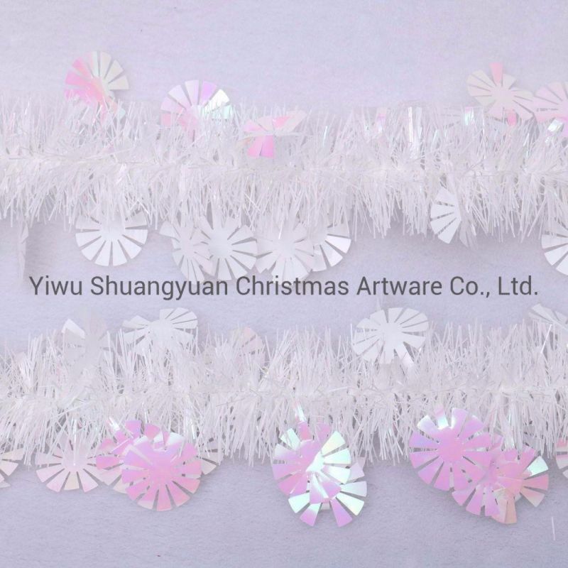 Wholesale Festival Ornaments Christmas Decoration Hanging Plastic Tinsel Garland