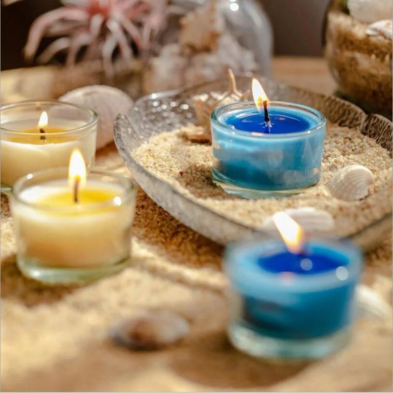 Colorful Wax Decorative Glass Tealight Candle Cup Votive Candle Holder