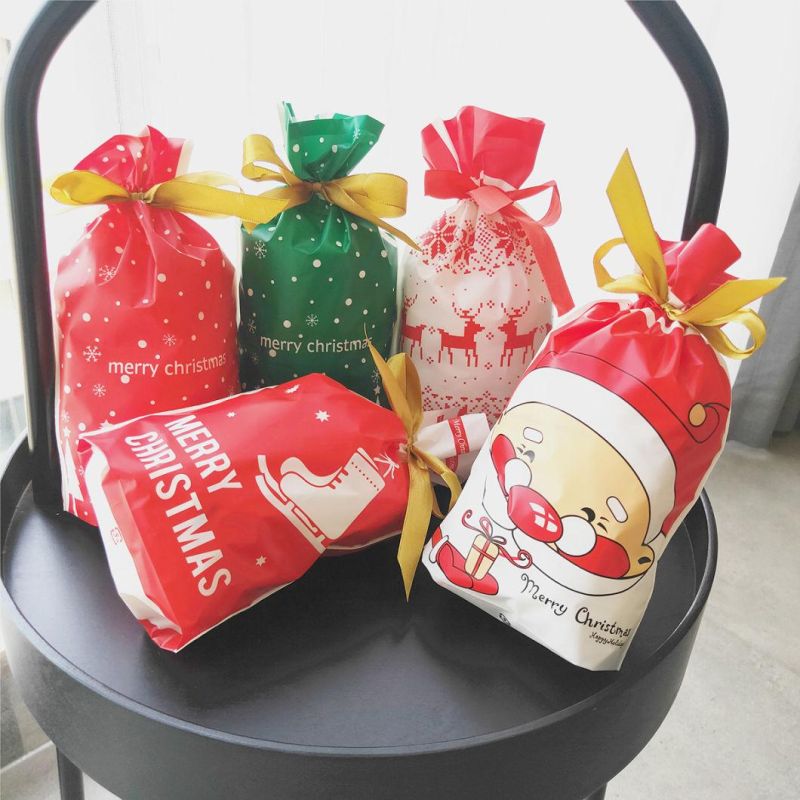 Christmas Packaging EVA Candy Biscuit Gift Wrapping Food Drawstring Bag