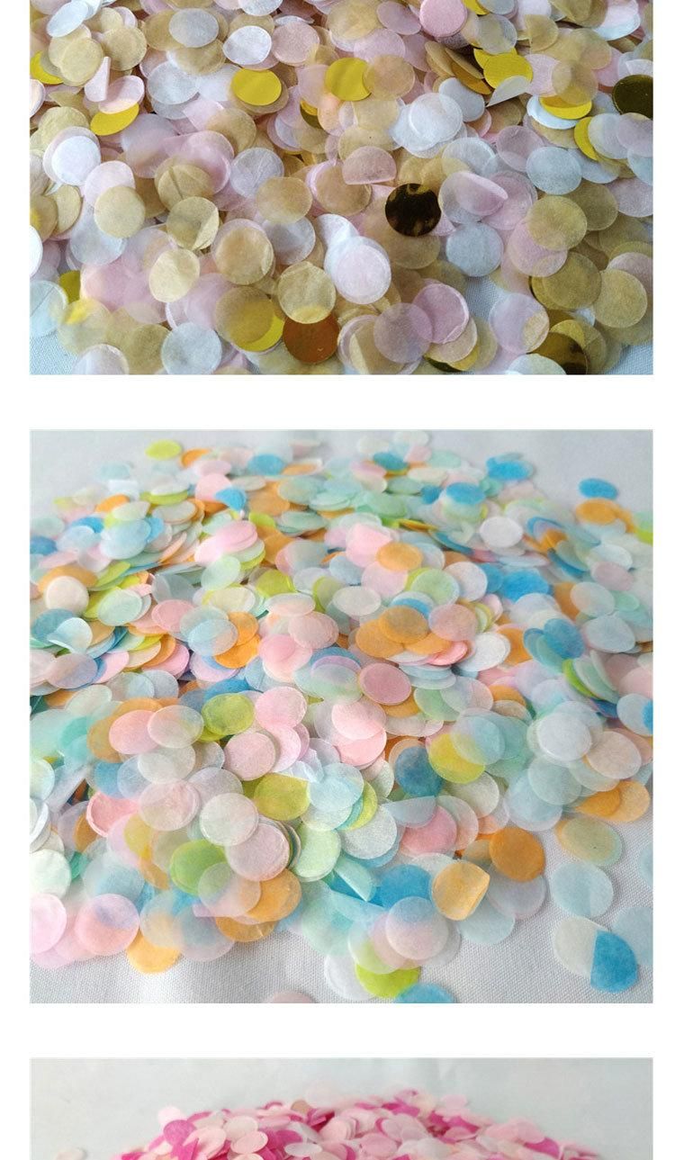 Eco Dissolved in Water 1cm, 1.5cm, 2cm, 2.5cm Circle Biodegradable Paper Confetti Factory Price Colorful Rice Paper Tissue Confetti