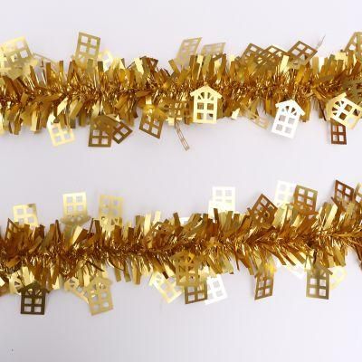 New Design Pet Material Tinsel Garland with Ornaments Decorate