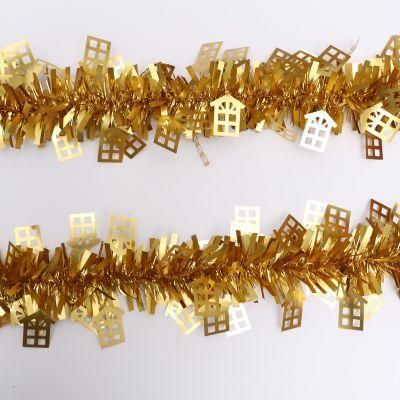 New Design Pet Material Tinsel Garland with Ornaments Decorate