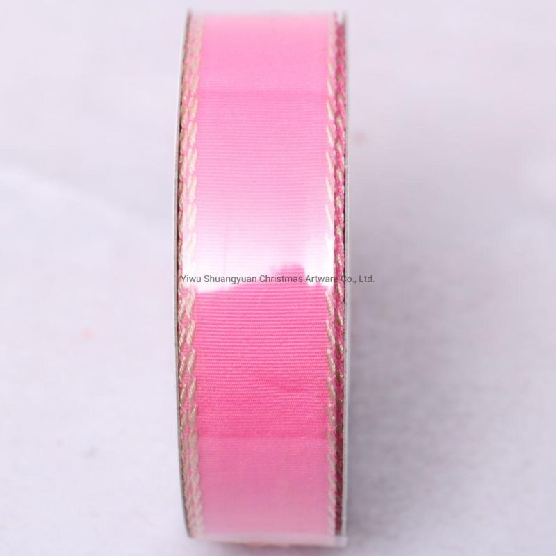 Merry Christmas Pink Satin Ribbon