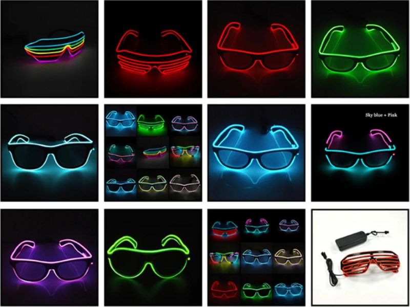 Six-Color Shutter LED Glasses EL Cold-Light Glasses