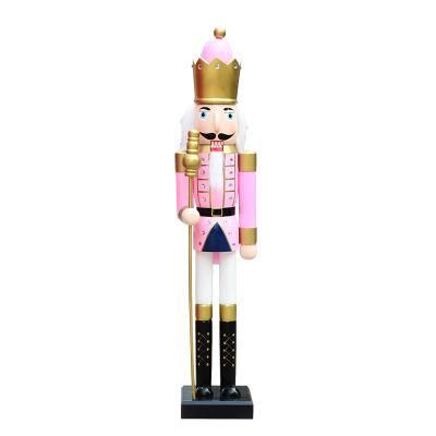 90cm Wooden Christmas Decoration Life Size Pink Nutcracker