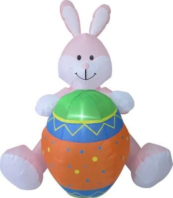 4FT Easter Rabbit Inflatable LED Lighted Outdoor Lawn Yard Decoration