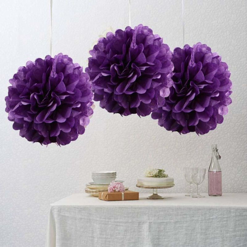 15/20/25cm Tissue Paper Pompoms Wedding Decorative Flowers Ball, Birthday Party Decor Paper POM Poms