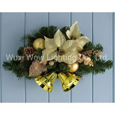 30 Cm Decorated Twin Bell Wall Christmas Decoration