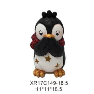 Quanzhou Factory Outlet Polyresin Craft Christmas Resin Penguin with LED Light&#160; &#160;