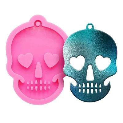 Halloween Skull Shape DIY Custom Silicone Casting Molds for Earrings Keychains Necklace Pendant