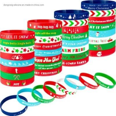 Silicone Promotional Christmas Gift Bracelets and Wristbands