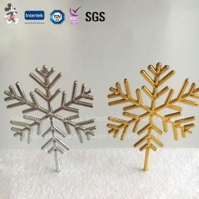 Hot Sale Elegant Design Personalized Snowflake Plastic Cake Decorations Supplies