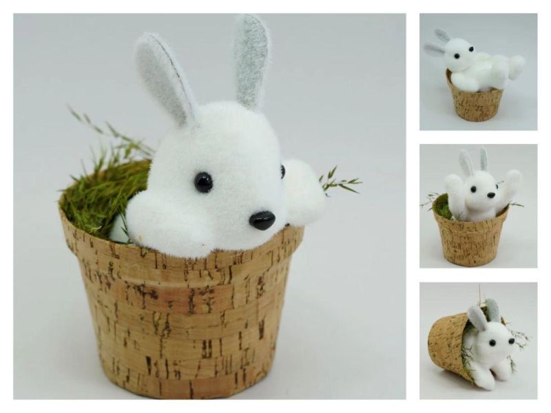 Manufacturer Handmade Home Decor Foam Rabbit Basket Bunny Decoration