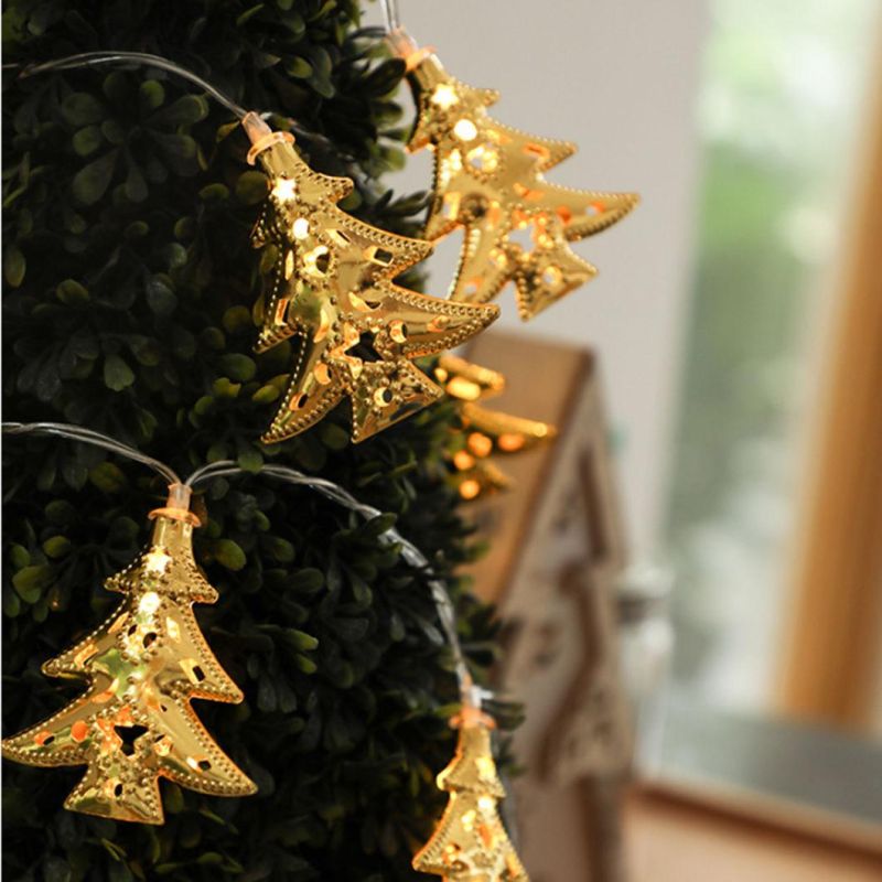 LED Lamp String Glitter Gold Stars String Elegant Holiday Design