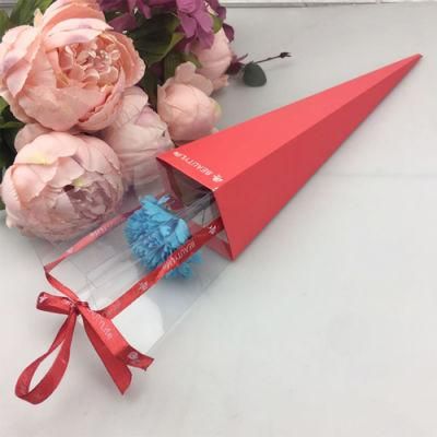 Decorative Roses Flower Gift Box Cone Flower Bouquet Wrapping Paper Rose Packaging Bag