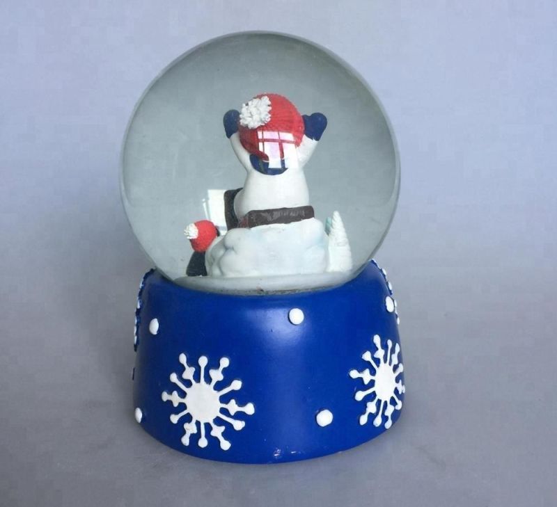 Children Blue Christmas Snow Globe Ball