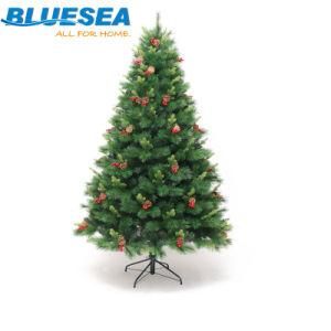 Christmas Tree Mixed Pine Cones Red Fruit PE+PVC+Pine Needles Mixed Automatic Tree