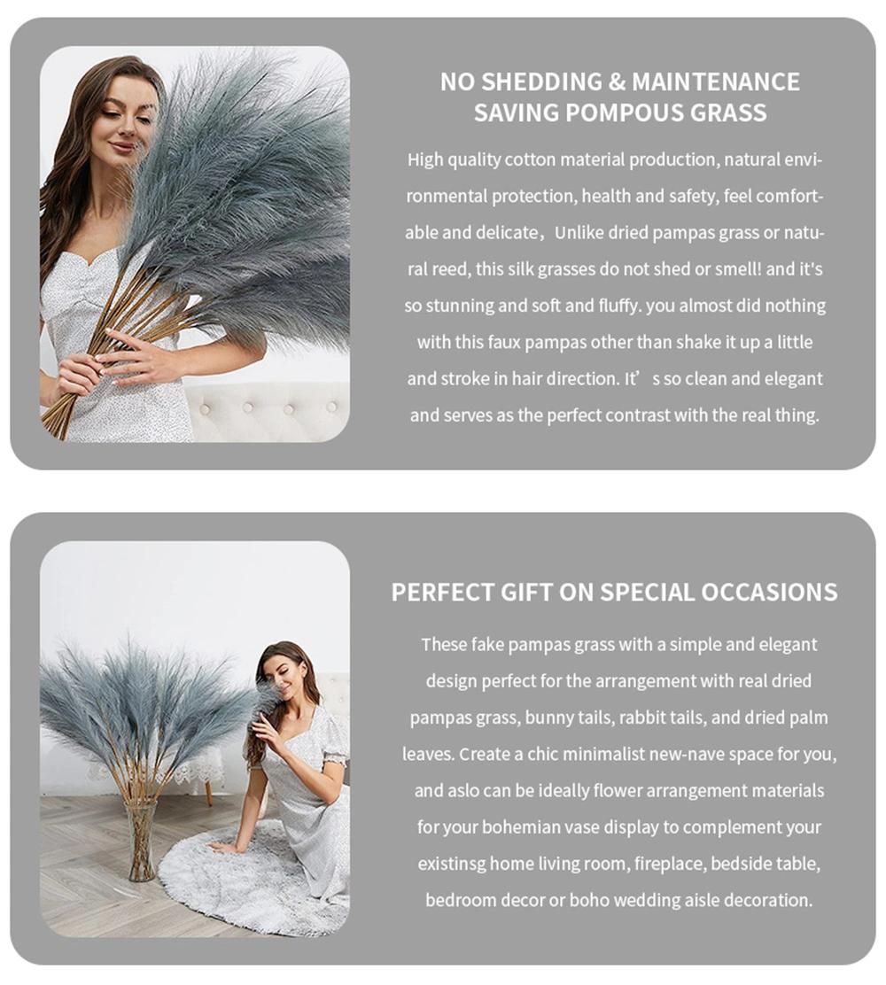 Wholesale Home Wedding Hotel Shop Decorative Large Reed Branch Artificial Faux Pampas Grass