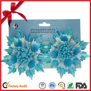 Winter Sky-Blue Star Flower Festival Decoration Bow