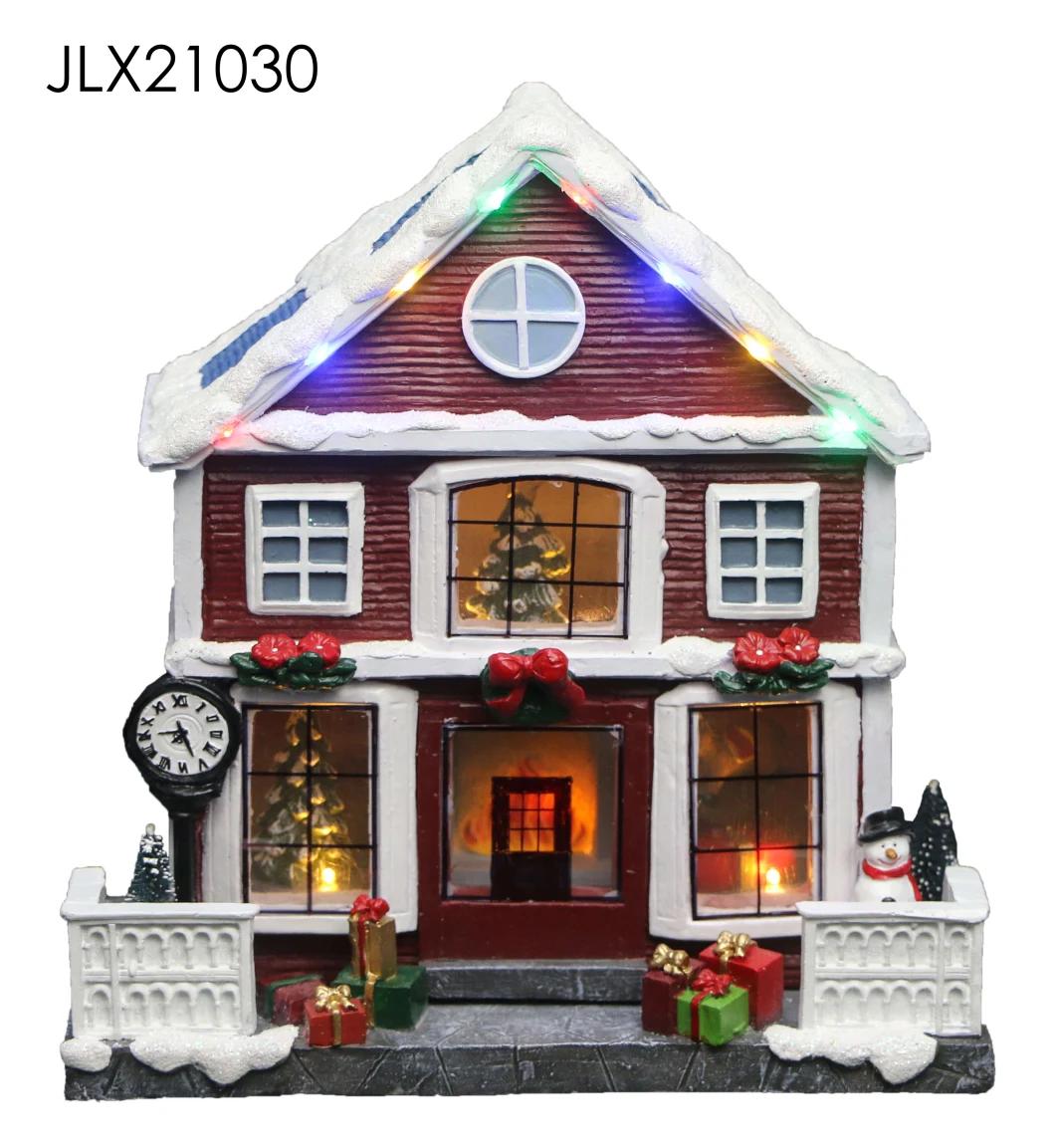Christmas Decoration Candy Factory with LED Warm Lights and Gear Rotation, Popcorn Function with Music