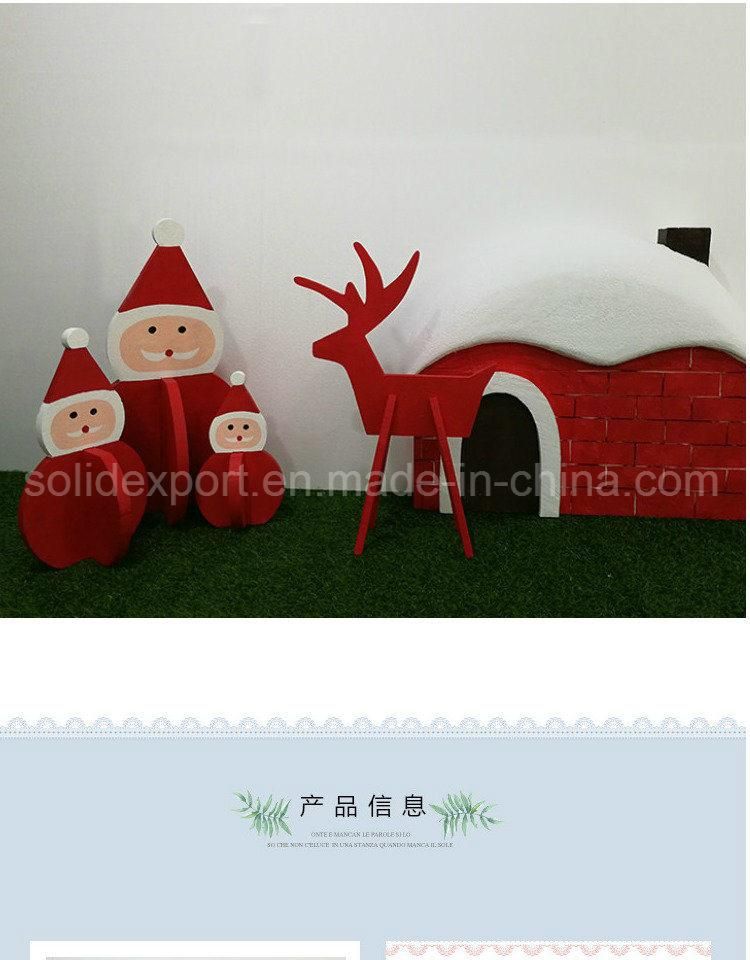 Christmas Shop Window Decoration Santa Claus Sleigh Display Props