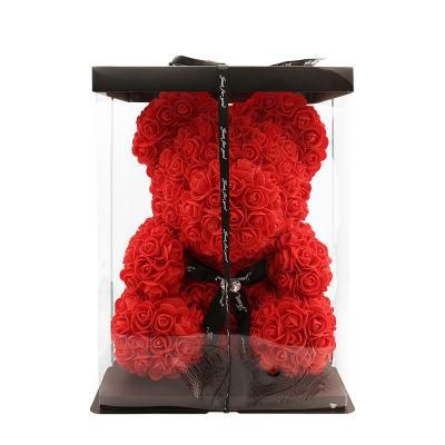 Hot Sale Customizable Fashion Christmas Gifts Giving Flower Bear of Roses