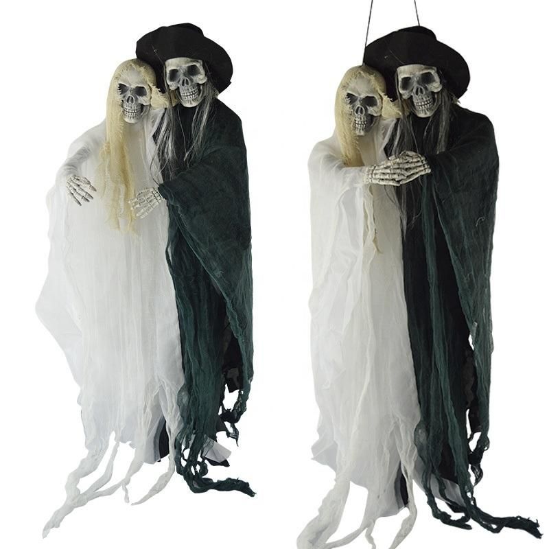 Hot Sale Life Size Halloween Creepy Hanging Plastic Skeleton Halloween