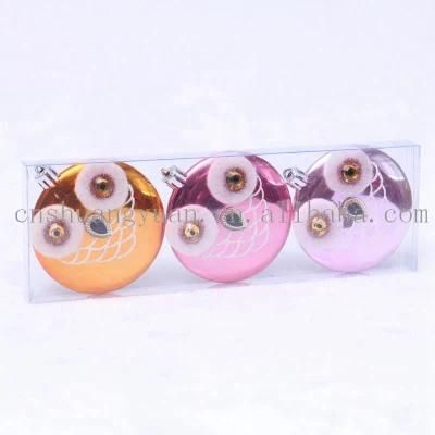 New Design Christmas Shiny Owl Train Car House for Holiday Wedding Party Decoration Supplies Hook Ornament Craft Gifts