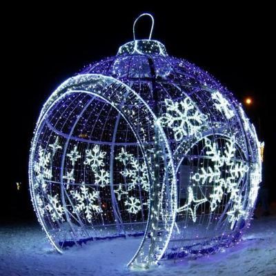 Metal Frame LED 3D Motif Light Giant Christmas Ball for Sale