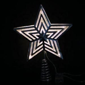 Wholesale Custom China Supplier Plastic 8 Inch Glitter Xmas Star Tree Topper
