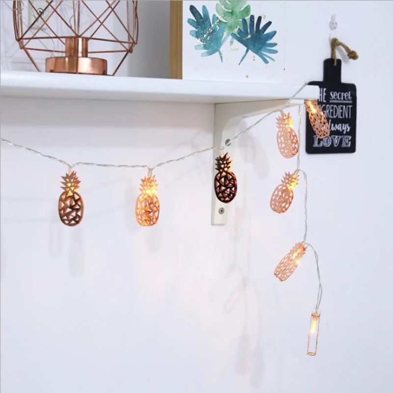 LED Pineapple Metal String Light Battery Operated Fairy Lamp Gift