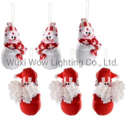 Hanging Christmas Decorations 13.5 Cm - Red/White Set of 6 - Red