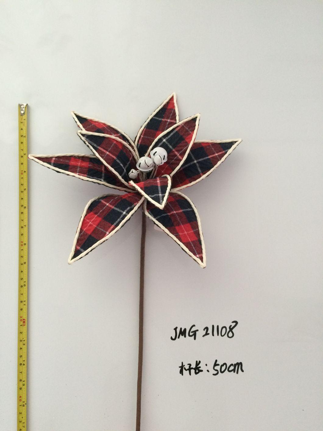 Ytcf108 Christmas Poinsettia Flower with Small Bell