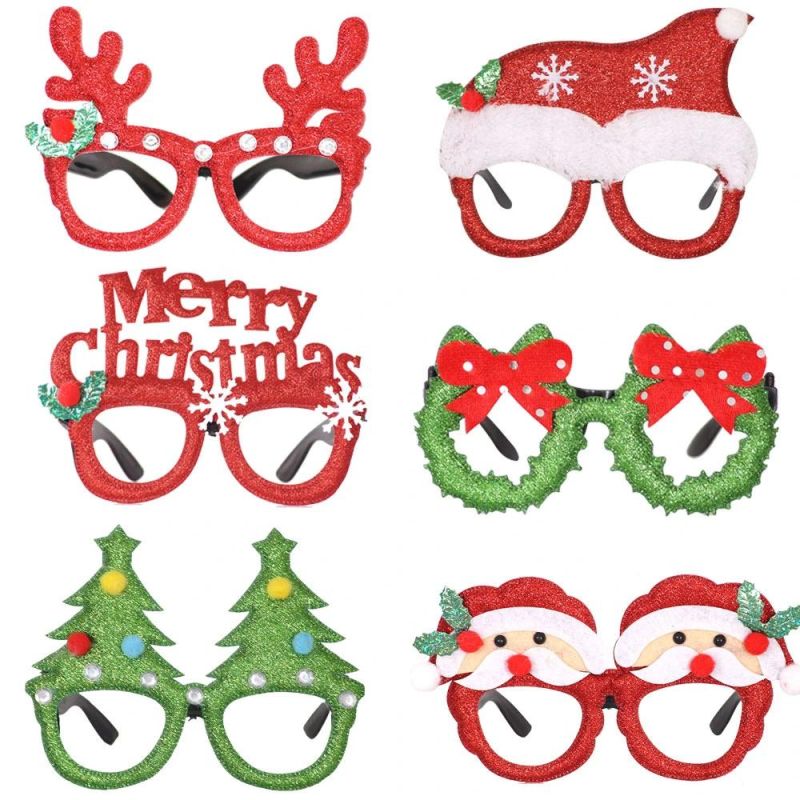 Christmas Decorations for Home Decor New Year Glasses Gifts for Children Santa Claus Deer Snowman Christmas Ornaments Glasses