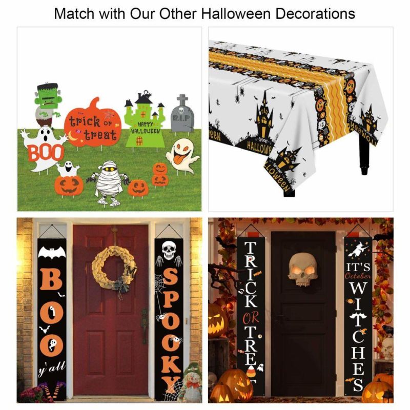Halloween Decorations Outdoor Boo and Spooky Halloween Signs for Front Door or Indoor Home Decor Porch Decorations Halloween Welcome Signs