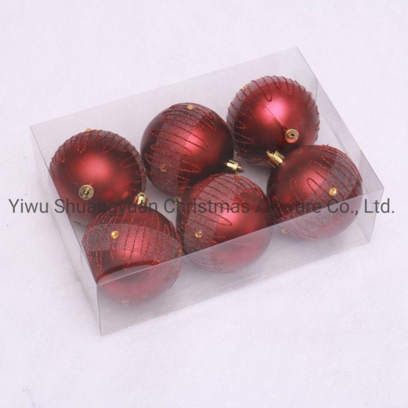 6cm Red Matte Plastic Christmas Ball for Decoration