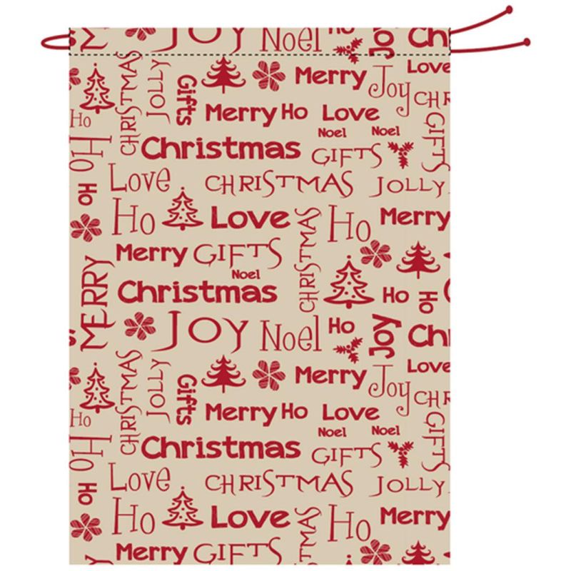 Manufacturer Texpro 2021new Christmas Santa Sack Christmas Cotton Canvas Gift Personalized Stocking Bag with Drawstring for Kids, Home Decoration