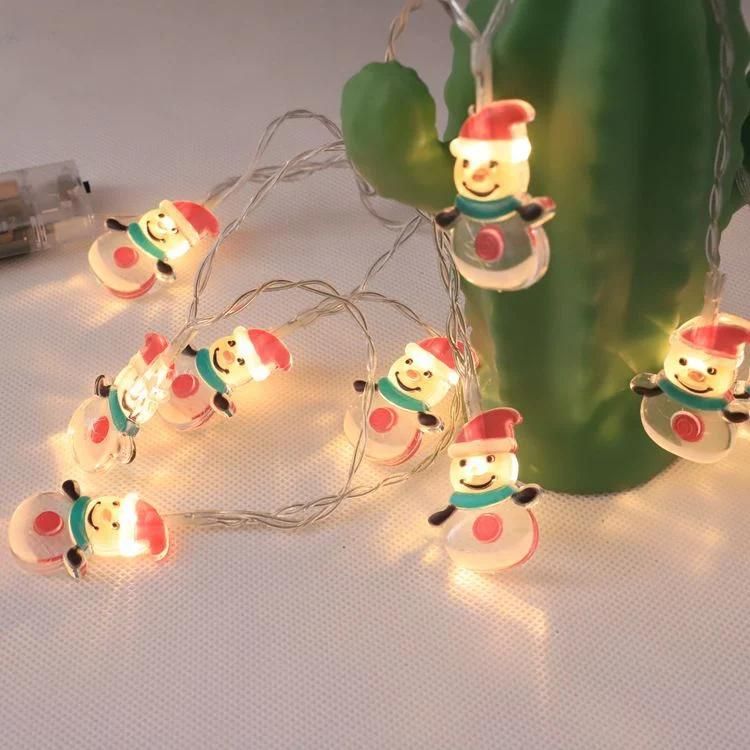 Santa Claus LED String Lights Christmas Tree Snowman Decorative String Lights Festive LED Room Battery Christmas Snowman String Lights