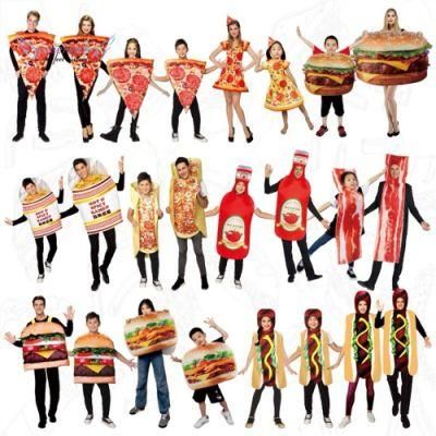 Halloween Costumes Children Adult Cute Costume Fun Food Hamburger Ketchup Taco Pork Belly Pizza Act Cosplay Costume